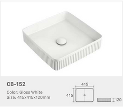 SQUARE SHAPED ABOVE COUNTER BASINS WITH 415*415*120MM