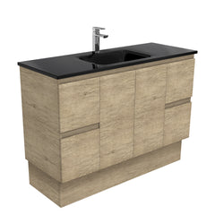 CUBA Black 1200 + Edge Scandi Oak Wall-Hung/Kickboard