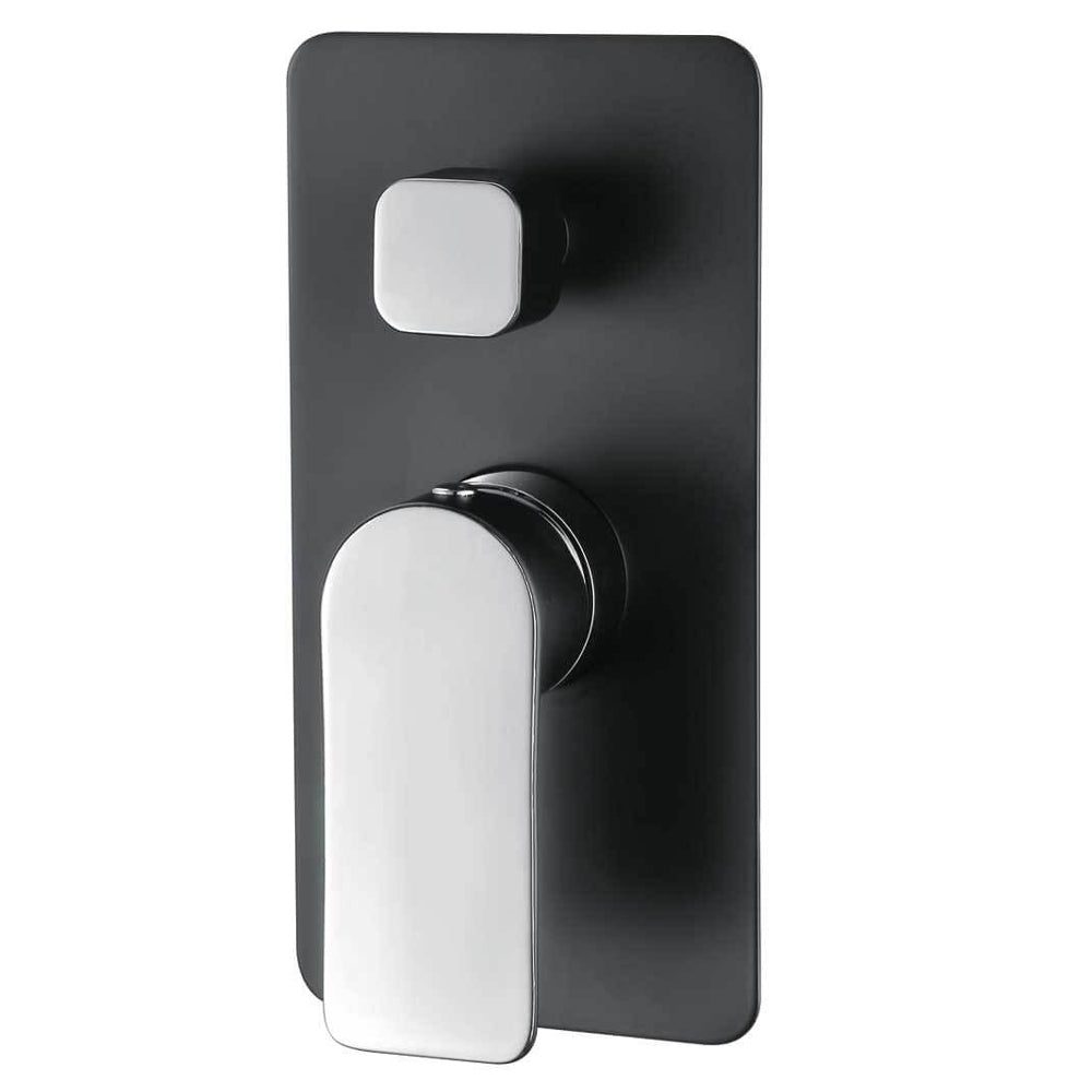 Ascent Bath/Shower Diverter Mixer Matte Black/Chrome