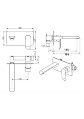 CURVY Wall Basin/Bath/ Mixer With Spout In Chrome, Matte Black And Brushed Nickel