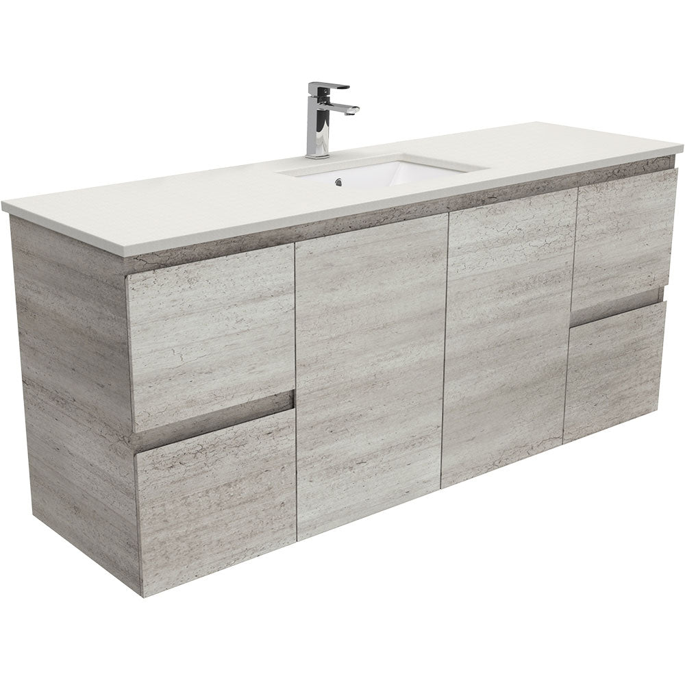 HEBREW Roman Sand 1500, Single Bowl + EDGE Industrial/Scandi OaK Wall-Hung