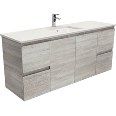 HEBREW Roman Sand 1500, Single Bowl + EDGE Industrial/Scandi OaK Wall-Hung