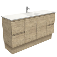 CUBA Phoenix Stone 1500, Single Bowl + Edge Scandi Oak Wall-Hung/Kickboard