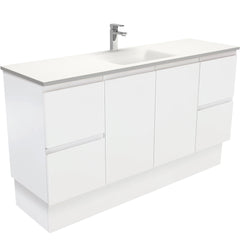 CUBA Phoenix Stone 1500, Single Bowl + Matte White Fingerpull Wall-Hung/Kickboard