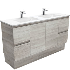 GREEK Edge Industrial 1500 Double Bowl Wall-Hung/Kickboard Vanity