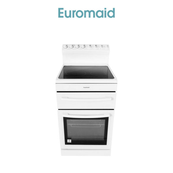 Euromaid R54CW 54cm Freestanding Electric Oven and Ceramic Cooktop
