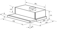 EUROMAID RS6W 60cm Slide Out Rangehood