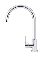 Round Gooseneck Kitchen Mixer Tap with Paddle Handle
