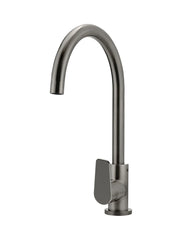 Round Gooseneck Kitchen Mixer Tap with Paddle Handle