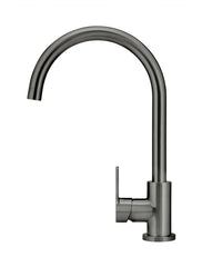 Round Gooseneck Kitchen Mixer Tap with Paddle Handle