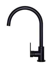 Round Gooseneck Kitchen Mixer Tap with Paddle Handle