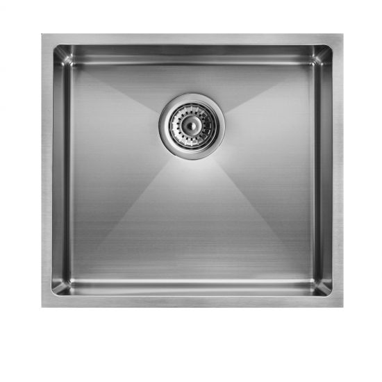 Pollo 1.2mm Round Corner Stainless Steel Handmade Single Bowl Top/Flush/Undermount Kitchen/Laundry Sink 440x440x205mm