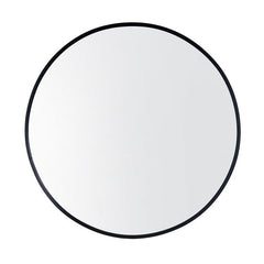 JANU Black Aluminum Framed Round Bathroom Wall Mirror with Brackets 600x600x40mm