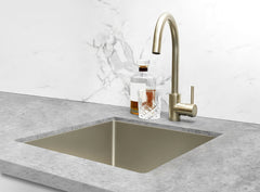 Meir ROUND Gooseneck Kitchen Mixer Tap In Chrome - Matte Black - Tiger Bronze - Champagne - Brushed Nickel