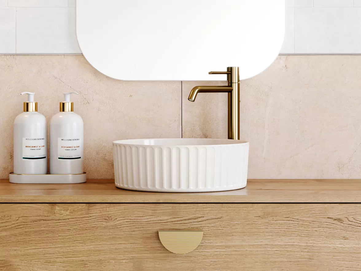 LURE FLUTE Basin in White gloss And White Matt finish