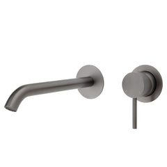 Rio Wall Basin/Bath Mixer Set, Round Plates, 200mm,chrome,brushed Nickel,Gun Metal,Matte Black,Urban Brass