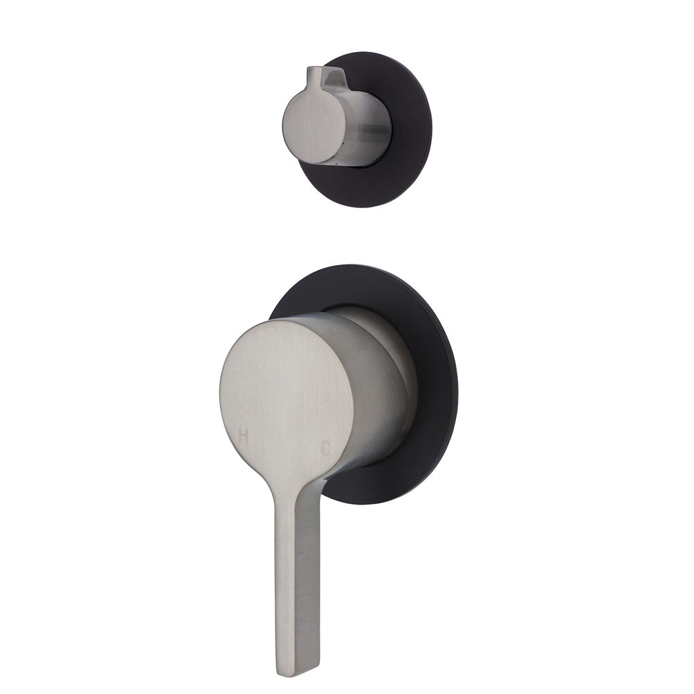 AVIA Wall Diverter Mixer, Small Round Matte Black Plates,Chrome,Brushed Nickel,Gun Metal,Matte Black,Urban Brass