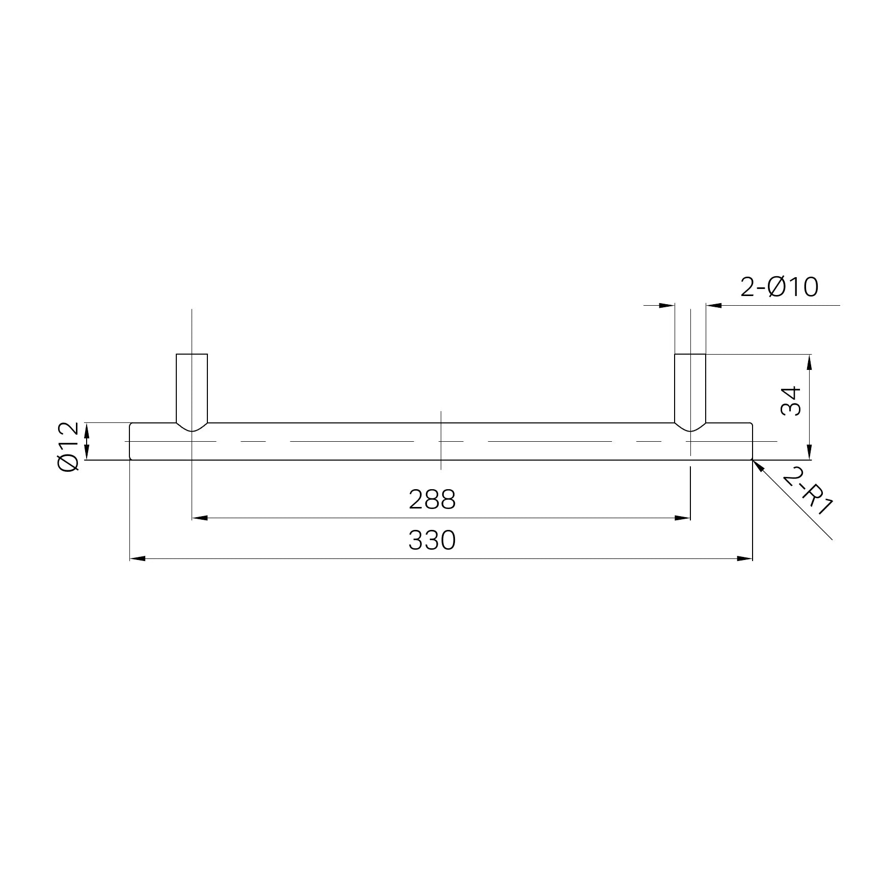 Mecca Pull Handle 330mm