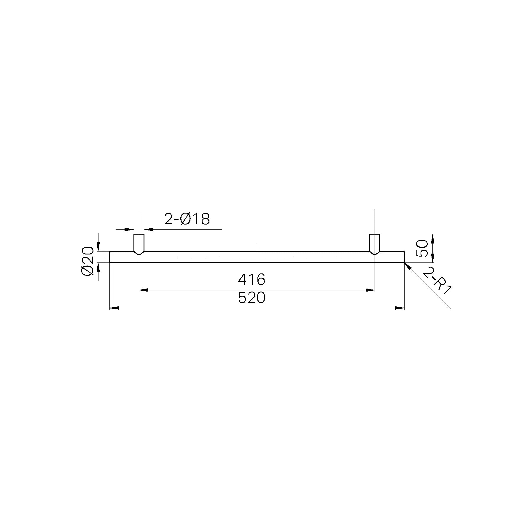 Mecca Appliance Pull 520mm