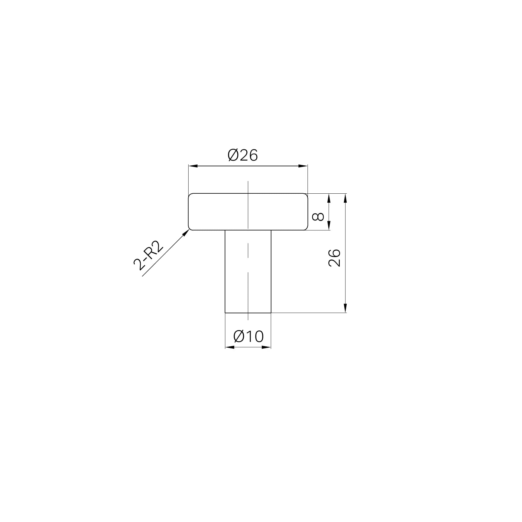 Mecca Cabinet Knob – Ø26
