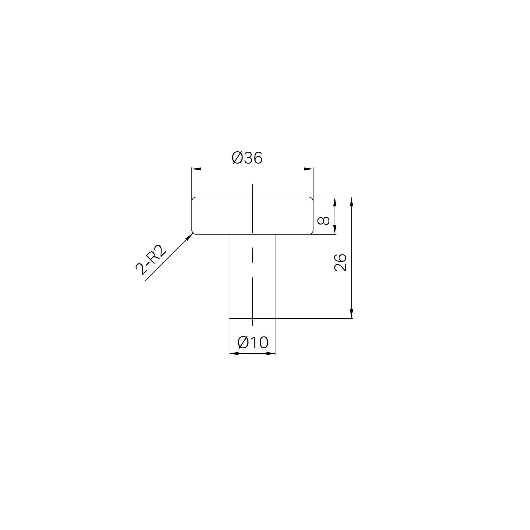 Mecca Cabinet Knob – Ø36