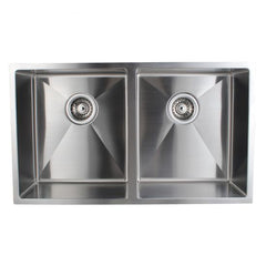 Pollo 1.2mm Handmade Double Bowls Top/Undermount Kitchen/Laundry Sink 770x450x215mm
