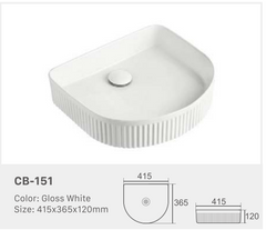 Curved Above Counter Basin with 415*365*120MM