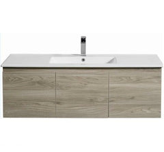 900MM GREY TIMBER FINISH WALL HUNG VANITY WITH Stone Top
