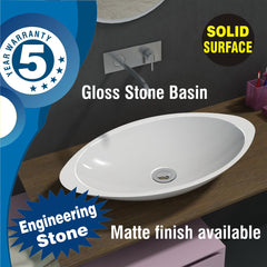 Marble stone basin - ATTIVO 600MM Gloss Finish