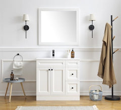 LIVERPOOL FLOOR STANDING VANITY 900mm Matte White