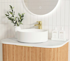 BONDI 750MM WOODLAND OAK FLUTED CURVE VANITY