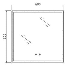 Frontlit mirror with Demister 600mm