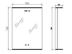 NOVA Deluxe Frontlit LED Mirror 500mm