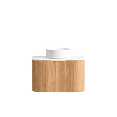 BONDI 750MM WOODLAND OAK FLUTED CURVE VANITY