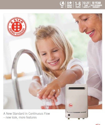 RHEEM CONTINUOUS FLOW GAS HOT WATER UNIT 26L/MIN