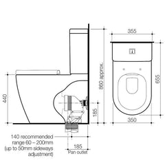 CAROMA Urbane Cleanflush Wall Faced Toilet Suite 746200W