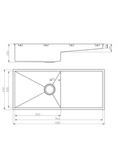 BUILDERS Handmade Kitchen Sink In Chrome Available In 1000 x 440 x 200 mm