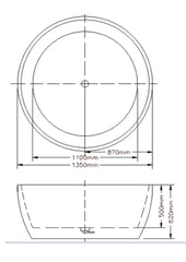 RONDA 1350 Freestanding Bathtub