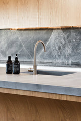 MEIR Round Gooseneck Kitchen Mixer Tap with Pinless Handle