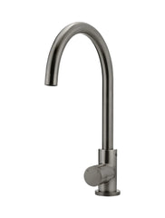 MEIR Round Gooseneck Kitchen Mixer Tap with Pinless Handle