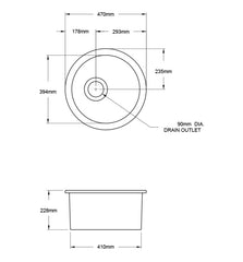 TURNER HASTINGS Cuisine 47 Round InsetUndermount Fine Fireclay Sink