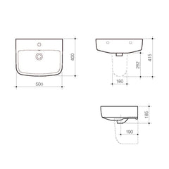 CAROMA Urbane 500 Wall Basin
