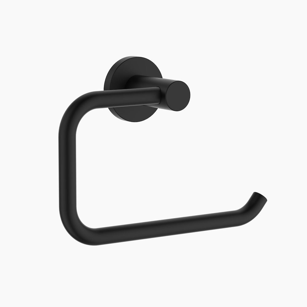 Round Toilet Roll Holder - Chrome/Black