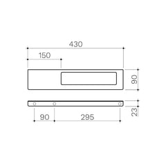Square Hand Towel Rail-White/Black