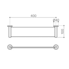 Round Metal Shelf-Black/White