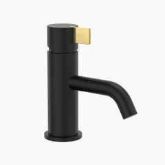 Round Blade Basin Mixer-Chrome/ Black/ Black Brass