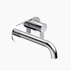 Round Blade Wall Basin/Bath Mixer 220mm - Chrome/Black/Black Brass