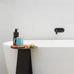 Round Blade Wall Basin/Bath Mixer 220mm - Chrome/Black/Black Brass