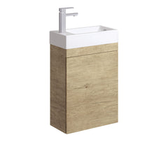GREEK Edge Ensuite Wall-Hung or Floor Standing Vanity in Scandi Oak & Industrial 450Wx250D