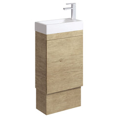 GREEK Edge Ensuite Wall-Hung or Floor Standing Vanity in Scandi Oak & Industrial 450Wx250D